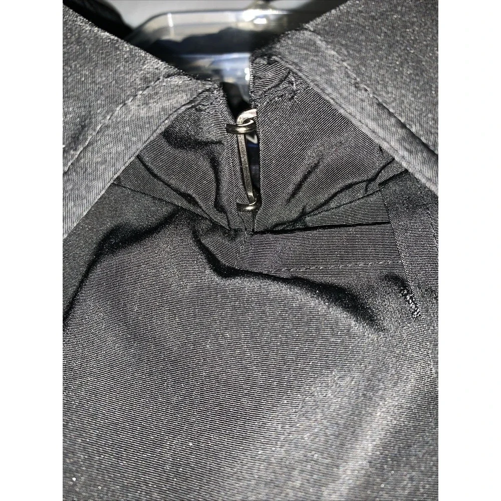 London Fog Women's Trench Coat Black Double Breasted Size Large Plaid Lining